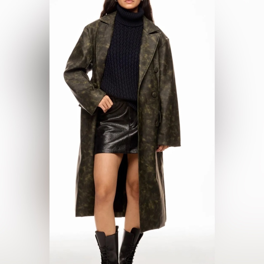 WEWOREWHAT Oversized Blazer Jacket
Edgy Olive Leather Jacket